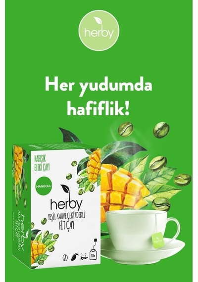 Herby Yeşil Kahve Çekirdekli Fit Çay 2'li 5'li Paket