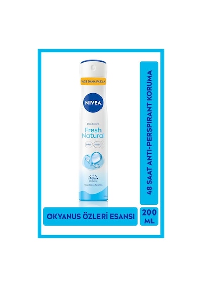 Nivea Fresh Natural 48 Saat Kadın Sprey Deodorant 200 ML