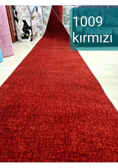Yağmurser Halı 1009 Kırmızı Protokol Kaymaz Taban Kesme Yolluk