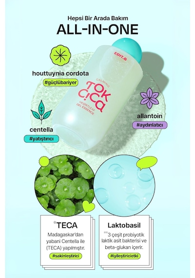 Edıtb EDIT.B Centella ve Heartlef Yatıştırıcı Hassasiyet Karşıtı Nemlendirici Jel Yapıda Esans 50ML