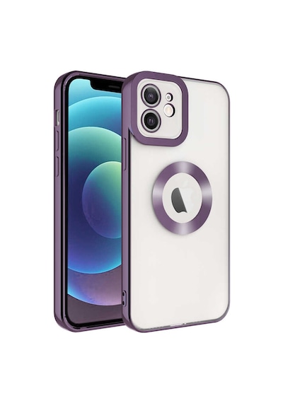 Apple Uyumlu iPhone 11 Uyumlu Kamera Korumalı Logo Gösteren Zore Omega Kılıf-derin Mor Derin Mor -