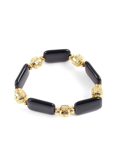 Siyah Taşlı Ve Gold Detaylı Bileklik W26blk010 Uw26blk01010 Çok Renkli