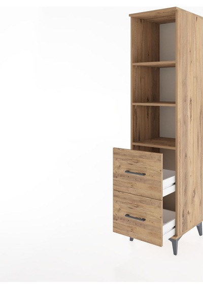 Hyperion Dolap 3 Raflı 2 Çekmeceli 44x44x182 Çam-çam Çam
