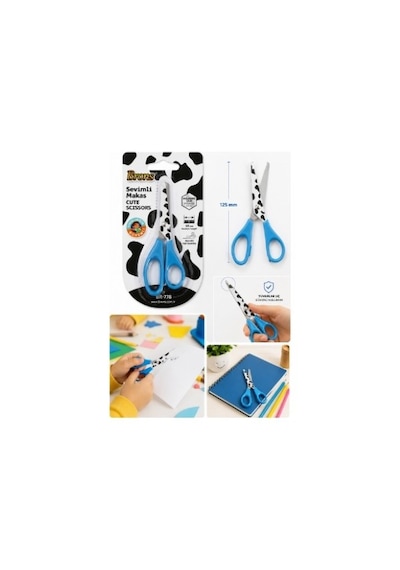 Brons Sevimli Makas Br-778 125 Mm Çocuk Makası Yuvarlak Uçlu Güvenli Makas
