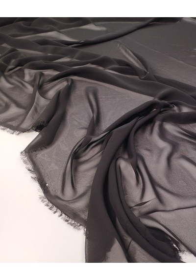 Siyah Şifon Kumaş İnce Hafif Dökümlü Abiyelik & Bluzluk 130x275cm-12125