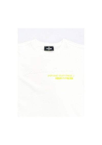 Carinos Erkek Çocuk Dreams Kabartma Yazılı Pamuklu Tshirt-14172 Beyaz