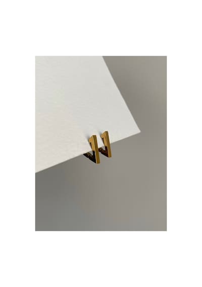Çelik Gold Üçgen Form Belmo Küpe 1,5 Cm -kararma Yapmaz- Altın