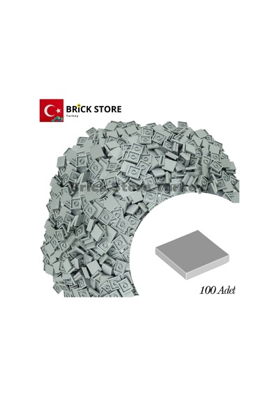 Yedek Parçalar,100 Adet 2x2 Tile Düz Fayans Parçası, Açık Gri Light Bluish Gray , 3068