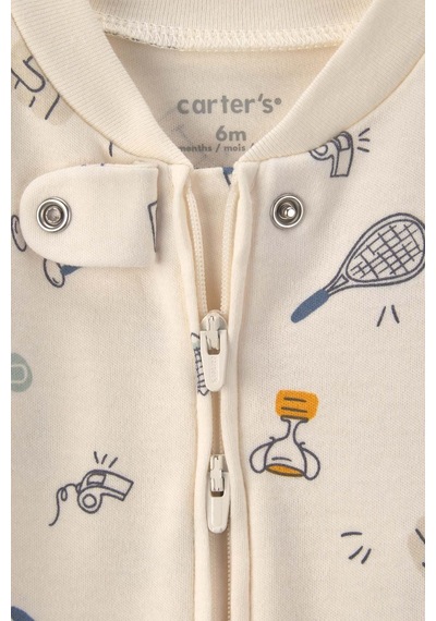 Carter's Erkek Bebek Fermuarlı Patikli Tulum Krem 1v707510
