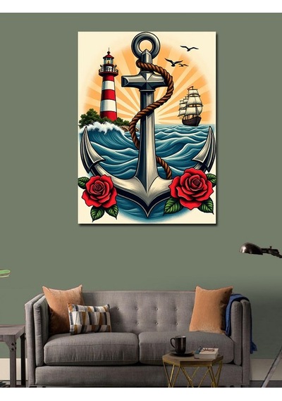 Kanvas Tablo Deniz Temalı Çizim 50cmx70cm