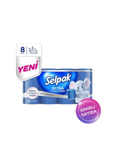 Selpak® Extra Renkli Tuvalet Kağıdı 8'li