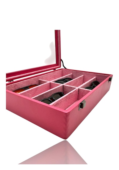 Diji 8'li Gözlük Kutusu Gözlük Çantası Pembe İçi Pembe