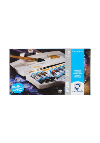 Sulu Boya Seti 12+3 Renk X Tablet - Plastik Kutulu Çok Renkli
