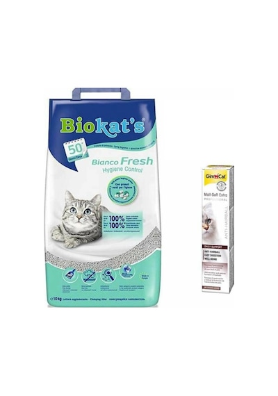 Biokat's Bianco Fresh Kedi Kumu 10 L + Gimcat Malt 20 G