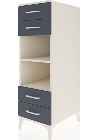 Kronos Dolap 2 Raflı 4 Çekmeceli 44x59x134 Aytaşı-antrasit Aytaşı