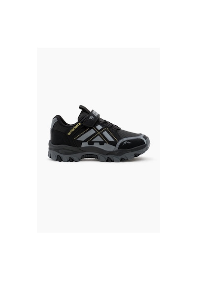 Tonny Black Termo Taban Su İtici Kumaş Cırtlı Çocuk Unisex Siyah Füme Trekking Ayakkabı Tbtmkd025 Siyah Füme