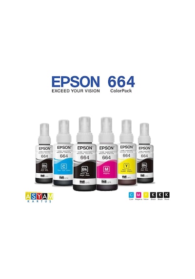 Epson 664 L550 Multipack +2 Siyah Mürekkep Kartuş Seti.