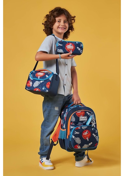 Coral High Kids Lacivert Mavi Astronot Desenli 3'lü Okul Çanta Seti Set0123660
