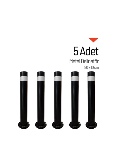 5'li Metal Delinatör Seti, Metal Duba 80 X 10 Cm-3597
