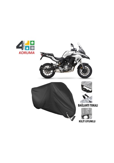 Benelli Trk 502 Motosiklet Brandası ( Kilit Uyumlu - Siyah