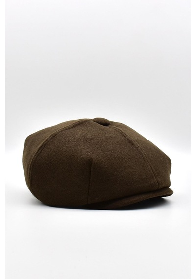 Külah Erkek Dökümlü Kışlık Newsie Kasket Premium Irish Flat Cap Şapka - Kahve Kahverengi