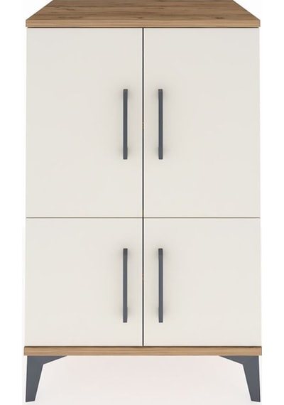 Hyperion Komodin 3 Raflı 4 Kapaklı 60x44x96 Çam-aytaşı Atlas Çam
