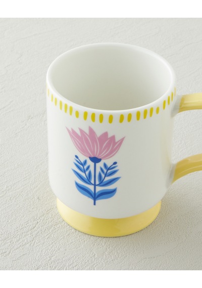 English Home Gifty Flower New Bone China Kupa 310 Ml Pembe-sarı-mavi Pembe-sarı-mavi
