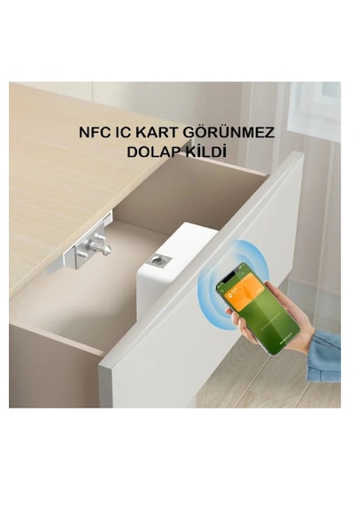 Elektronik Akıllı Anahtarsız Çekmece -dolap Kilidi Gizli Çekmece Kilidi Ve Manyetik Güvenlik Çözümü Beyaz