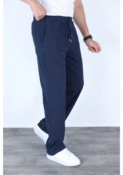 Myrab Denim Baggy Keten Pantolon Jogger Çağla Yeşili Lacivert