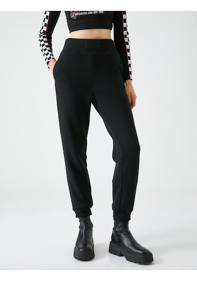 Koton Jogger Eşofman Altı Yüksek Bel Cep Detaylı Siyah 4wal40004ık 4WAL40004IK999 Siyah