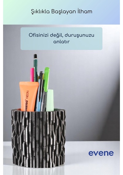 Kalemlik Masa Kalemliği Organizer Kalemlik Gümüş Eskitme Renk Model 78 Çok Renkli