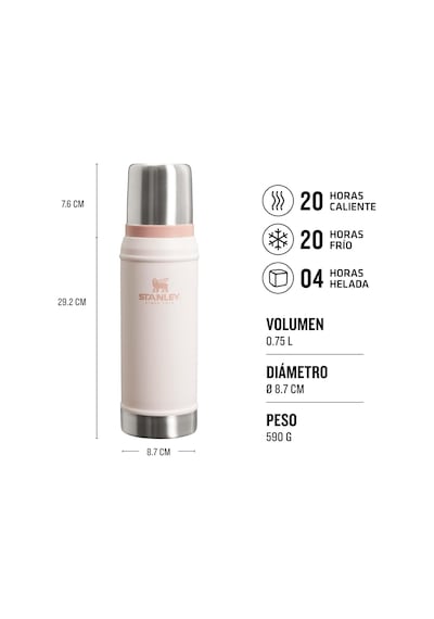 Classic Legendary Vakumlu Termos 0.75 Litre - Pembe Kuvars Rose Quartz Paslanmaz Çelik Genel