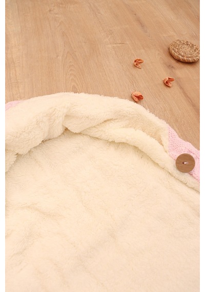 Kız Bebek Düğmeli Pembe Anakucağı Kundak Stl6811 Beyaz - Fuşya