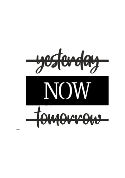 Yesterday Now Tomorrow Yazılı Duvar Süsü Dekoratif