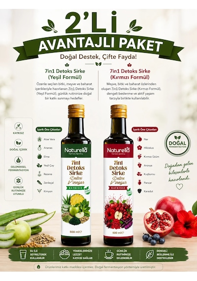 Naturella 7in 1 Green &red Mix Sirke 2'li Set