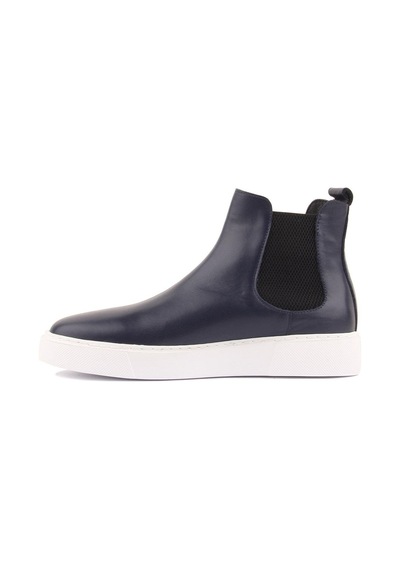 Shoetyle - Lacivert Hakiki Deri Erkek Chelsea Bot 250-041 -1162 Lacivert