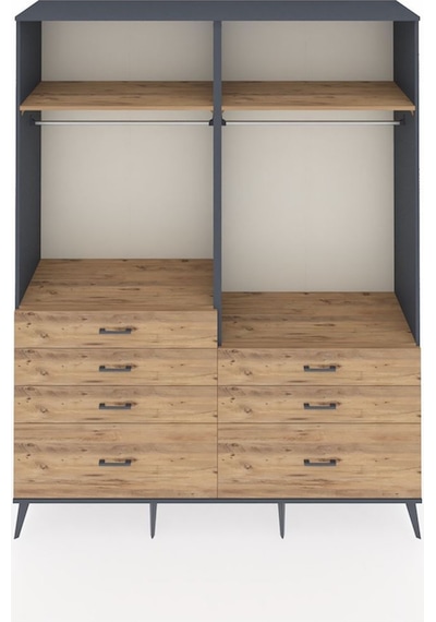 Hyperion Gardrop 4 Raflı 7 Çekmeceli 2 Askılı 176x44x221 Antrasit-çam Çam Hyperion Gardrop 4 Raflı 7 Çekmeceli 2 Askılı 176x44x221 Antrasit-çam Çam