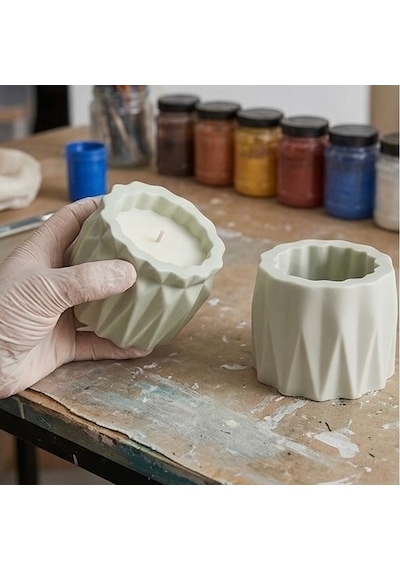 Dekoratif Saksı Silikon Kalıp 7x8x9 Cm