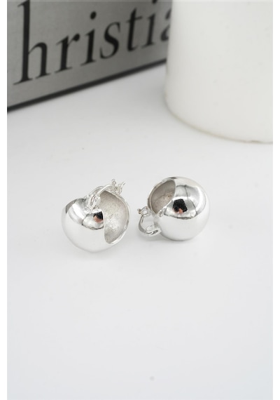 Kadın Vip Seri 1.8 Cm Oval Model Küpe - Gümüş