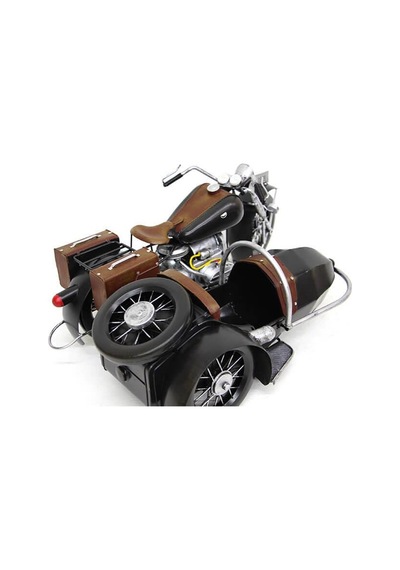 C0374 Dekoratif Metal Sepetli Motosiklet Kahve