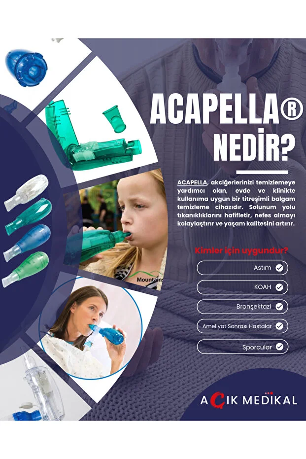 Portex Acapella Dh Green Vibrasyonlu Pep Solunum Terapisi Cihazı