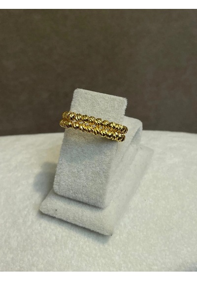 Yeni Sezon Vip Seri Paslanmaz Çelik Altın Kaplama Çift Sıra Dorika'lı Yüzük Gold