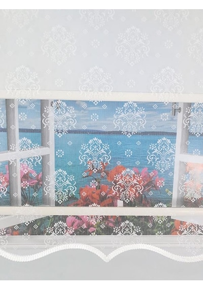 Bbb Damask Desenli Çift Mekanizmalı Tül Stor Perde Mt3049