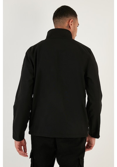 Buratti Su Itici Slim Fit Dik Yaka Softshell Ince Erkek Mont 649003 Siyah