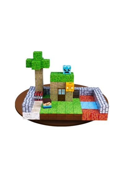 Minecraft Manyetik Küp Blok Orman Temalı Yapı Taşı 150 Parça