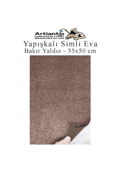Yapışkanlı Simli Eva 35x50 Cm 1 Adet Simli Yapışkanlı Eva Süngeri Okul Kreş Anasınıfı Elişi Etkinlikleri Hobi Kahverengi