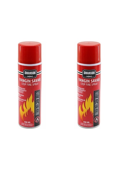 2 Adet Yangın Söndürücü - Yangın Savar Sprey 500ml + 500 Ml Ev - Ofis - Oto Araç Ateş Boğucu Köpük Tabaka Oluşturur Go53/03664