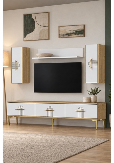 Tvr1815db İda Tv Ünitesi Takımı Safirmeşe-beyaz 180cm Safirmeşe - Beyaz