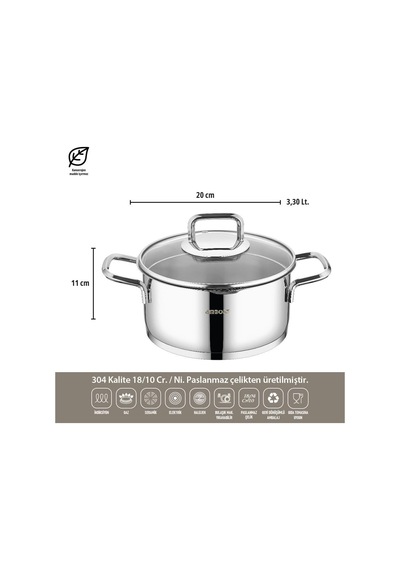 Tr Diamond Strainer 8 Parça Süzgeçli Cam Kapaklı Çelik Tencere Seti Genel