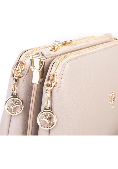Nas Bag Mini Boy Kadın 3 Gözlü Çapraz Çanta En 18 Cm Boy 11 Cm Kum Victoria